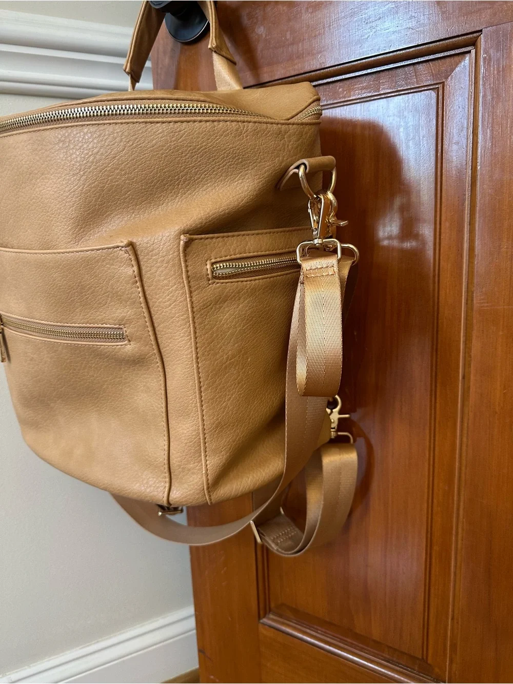 Miss Fong cognac diaper bag